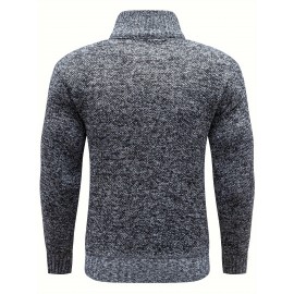 Men's Stand Collar Jacquard Knitting Thickened Warm Sweater