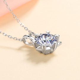925 Sterling Silver Moissanite Necklace Christmas Valentine's Day Mothers Day Jewelry Gifts For Girls Mother Wife