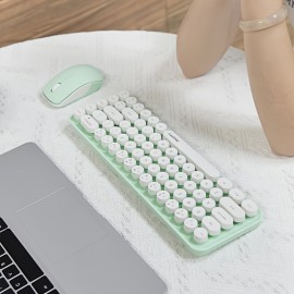 Keyboard And Mouse Sets With Excellent Color Matching Wireless Keyboard And Mouse Sets, Reliable 2.4 GHz Connectivity For PC, Laptop, Smart TV And More (Milk Tea Color) Gift For Birthday/Valentines/Halloween/Easter/Boy/Girlfriends