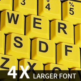 Large Print Computer Keyboard: Wired USB High Contrast Keyboard with Oversized Big Letters for Visually Impaired, Seniors, Students & Computer Beginners