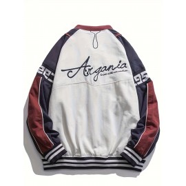 Plaid Retro Vintage Jacket, Men's Casual Button Up Jacket Coat College Hipster Windbreaker For Spring Fall