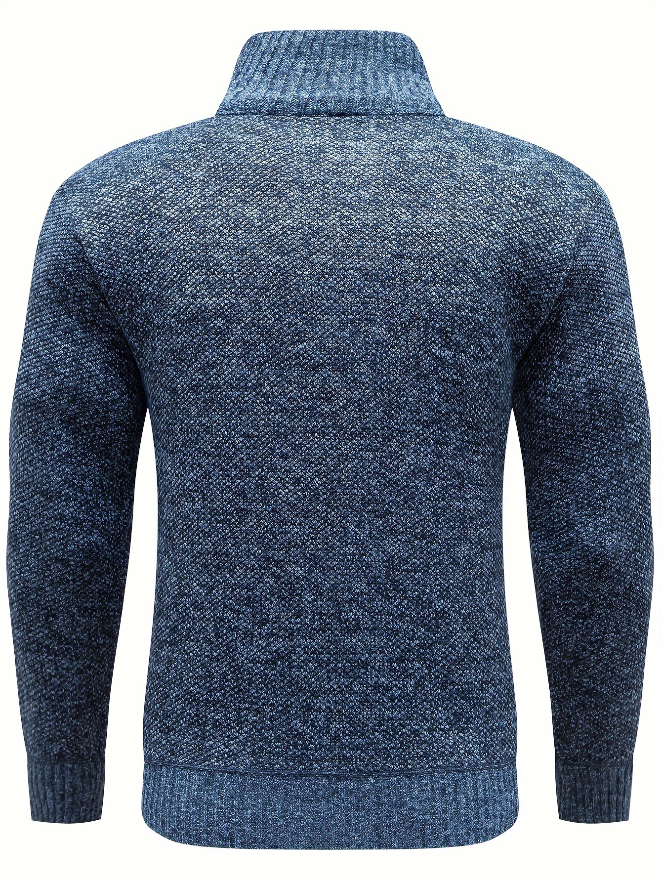 mens stand collar jacquard knitting thickened warm sweater details 6
