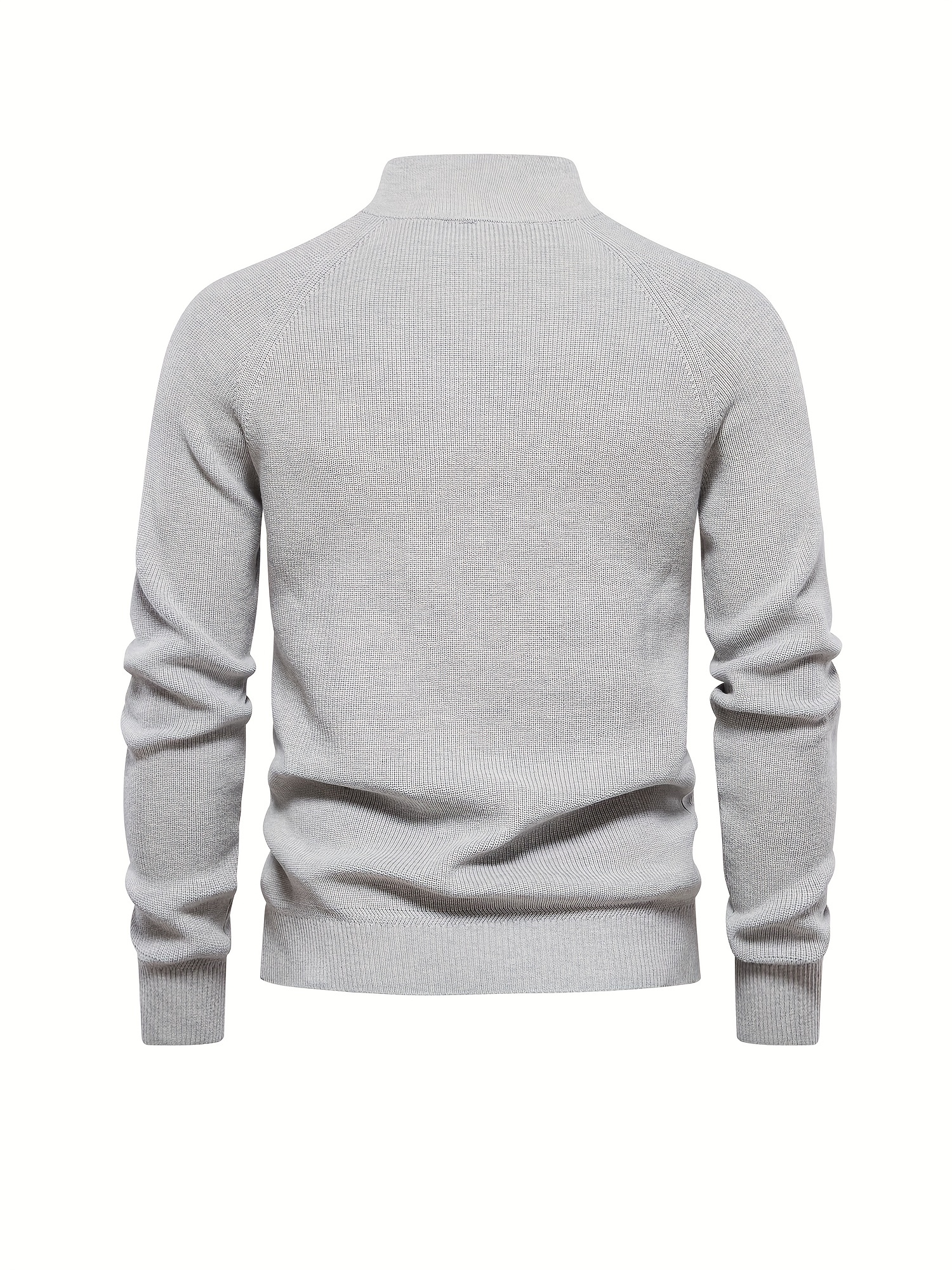 Cotton Stand Collar Knitted Sweater, Men s Casual Warm Solid Pullover Sweater For Fall Winter details 20