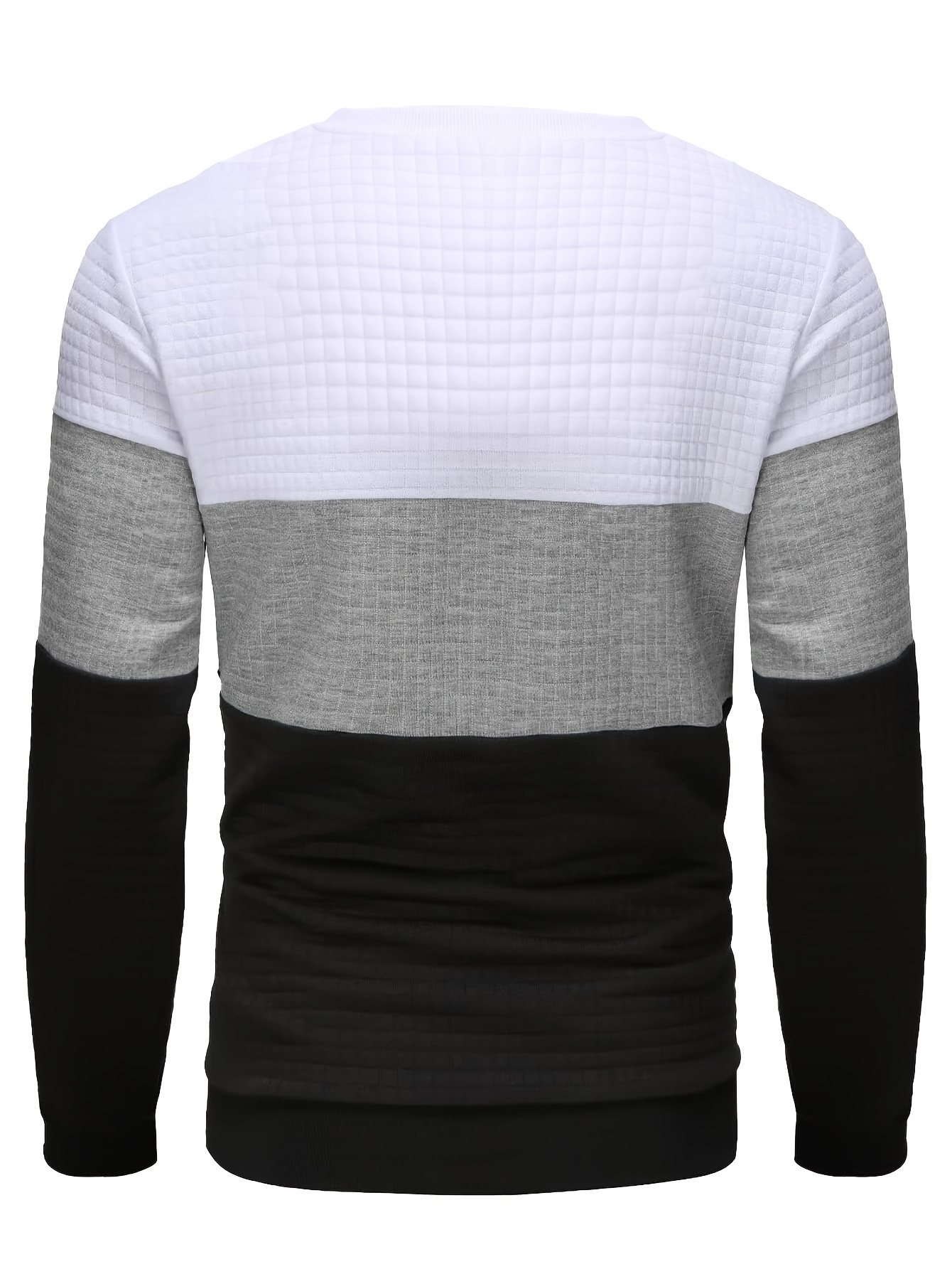 all match knitted waffle pattern sweater mens color block casual warm slightly stretch crew neck pullover sweater for men fall winter details 22