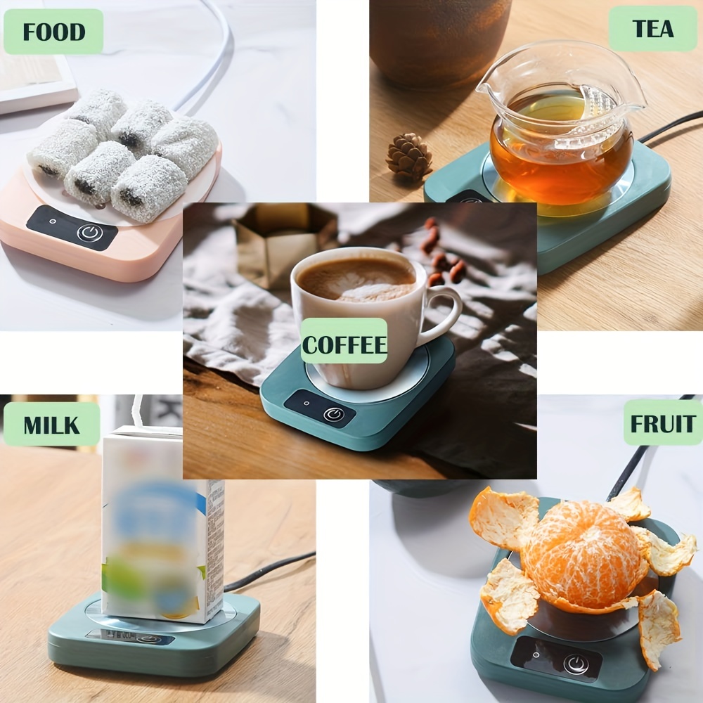 smart mug warmer 16w electric mug and coffee warmer candle warmer flat table tea milk warmer for home and office green details 6