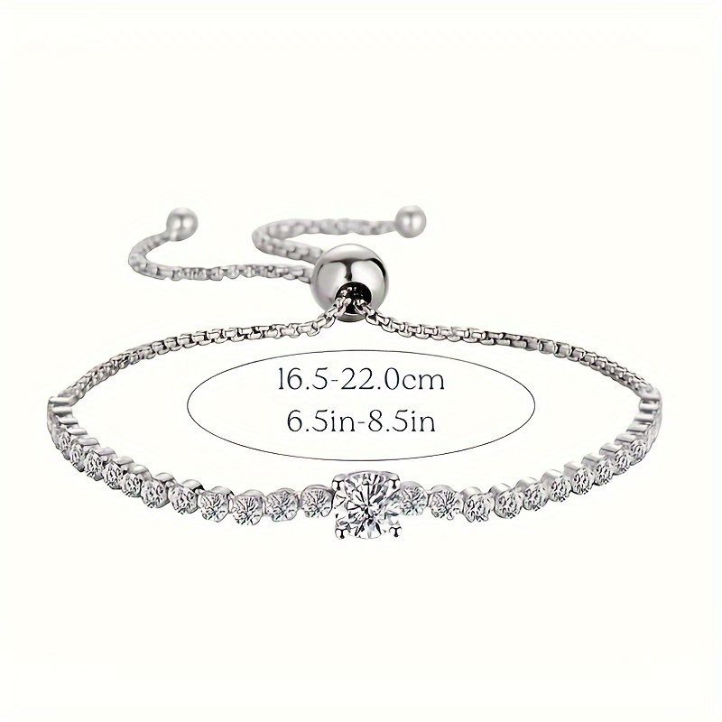 1pc elegant unisex tennis bracelet with sparkling moissanite perfect for every event details 2