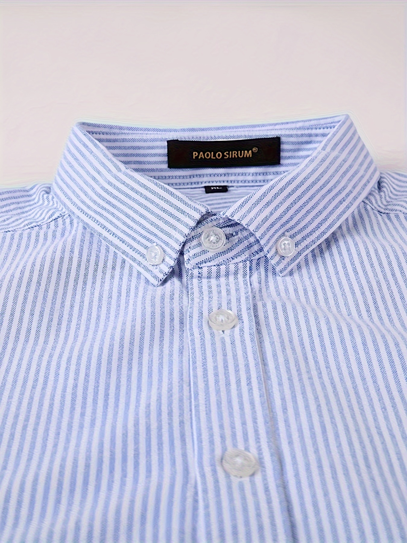 spring fall mens casual cotton comfy long sleeve embroidery lapel shirt details 14