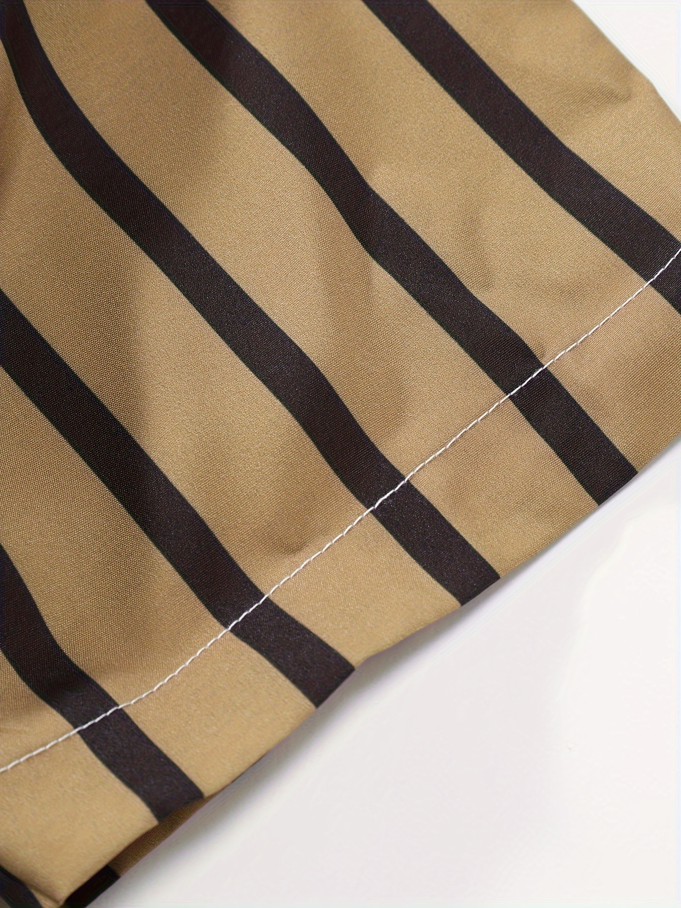 holiday style striped mens short sleeve lapel shirt for summer outdoor details 8