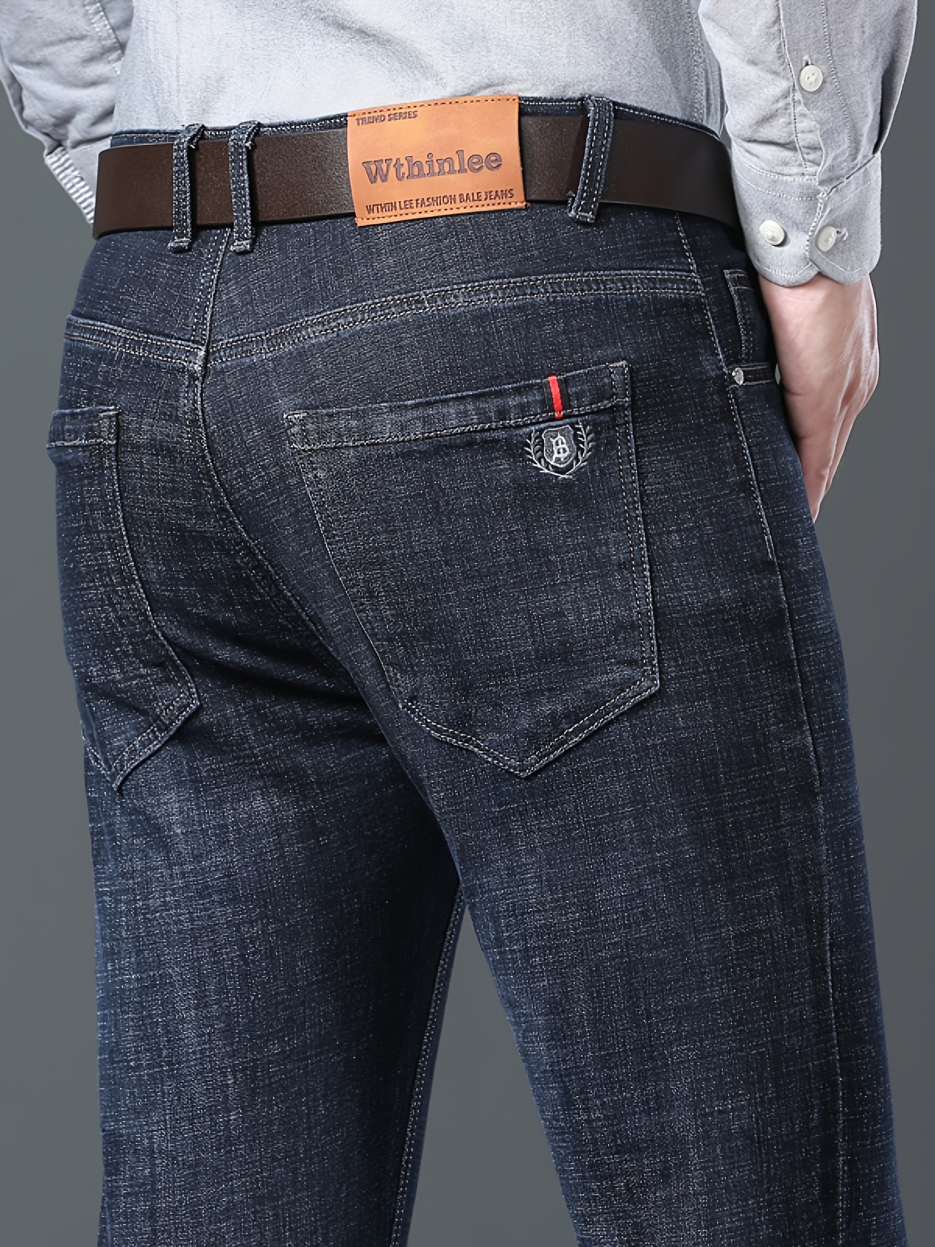 mens semi formal jeans for business distressed stretch denim pants with pockets mens clothing details 19