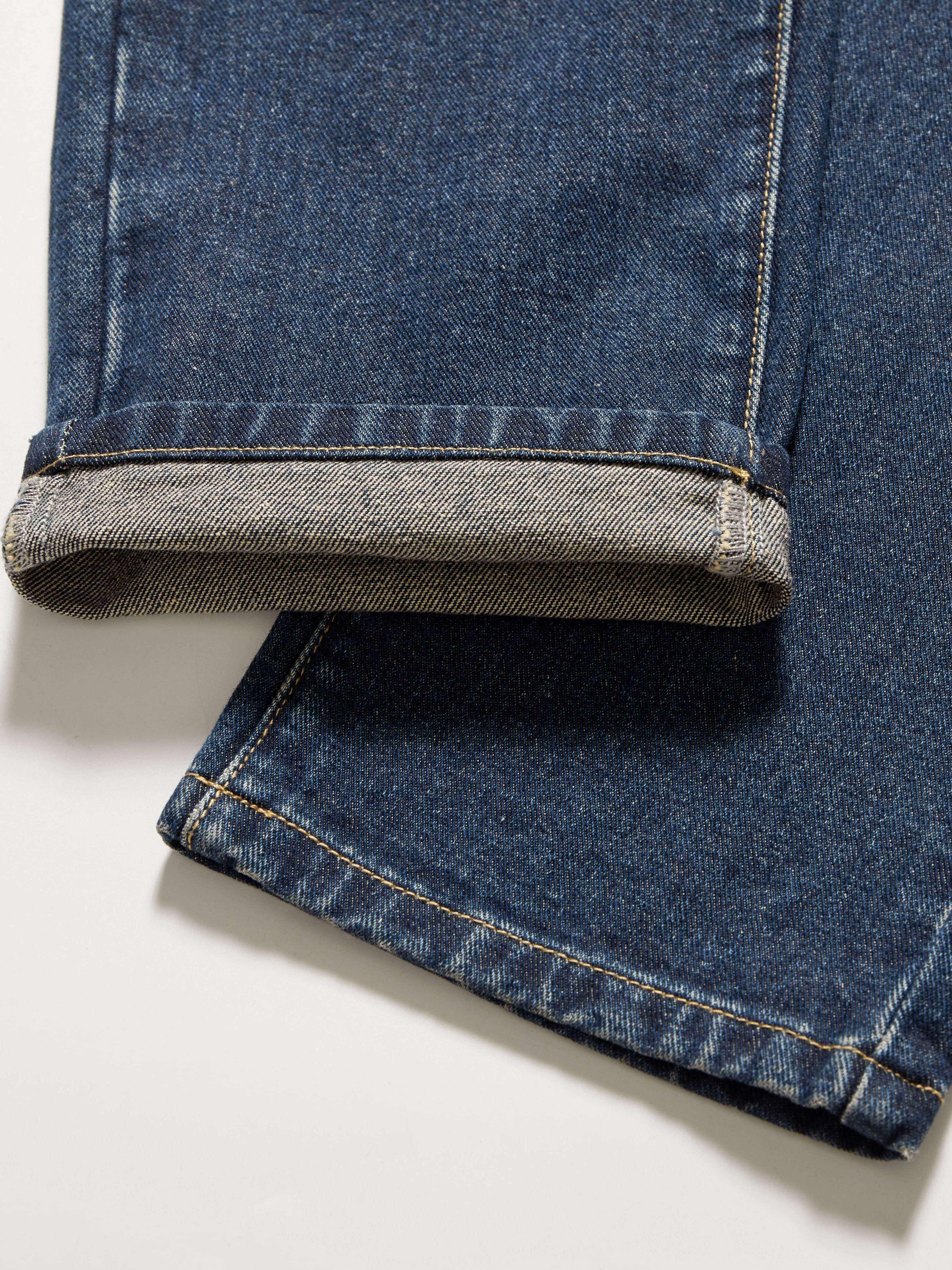 mens casual embroidery jeans chic street style distressed denim pants details 3