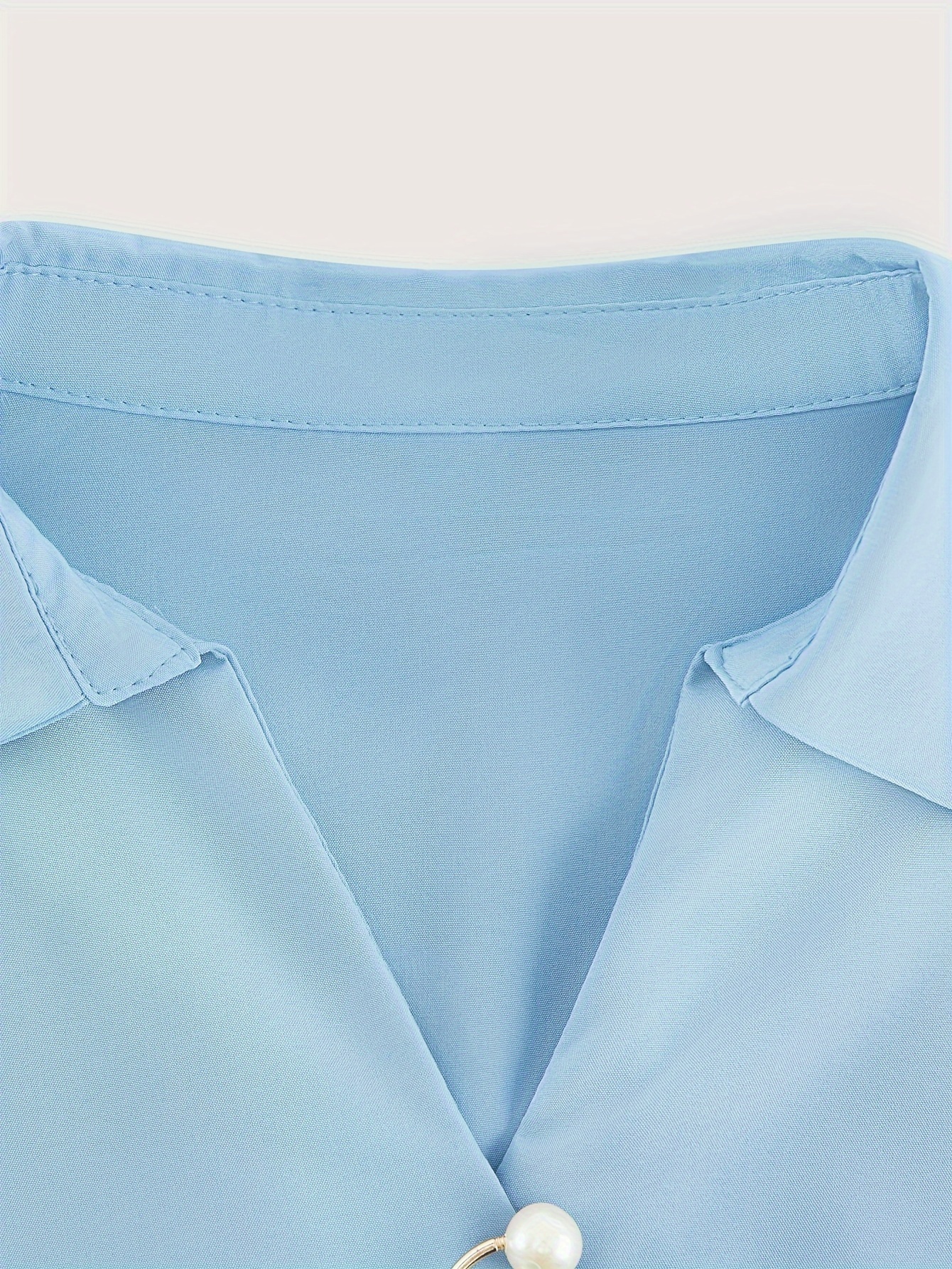 solid lapel slim shirt, solid lapel slim shirt elegant long sleeve shirt for spring fall womens clothing details 23